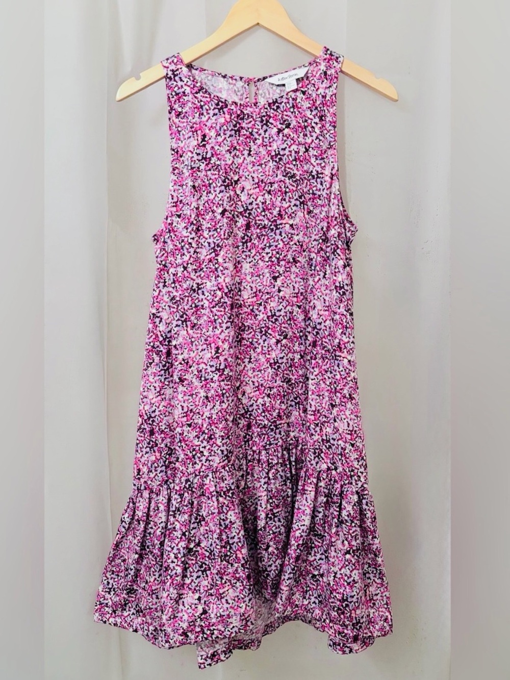 & Other Stories Frill Dropwaist Sleeveless Midi Dress Size M NWT